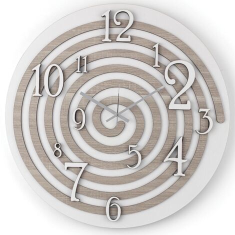 Orologio da parete rotondo D30 cm in legno laminato BRC - SPIRALE
