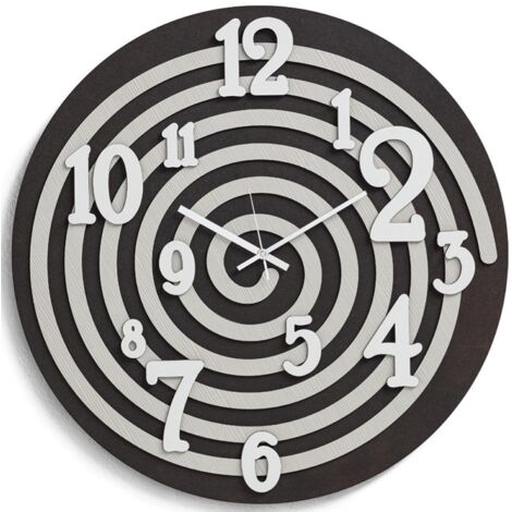 Orologio da parete rotondo D30 cm in legno laminato RSN - SPIRALE