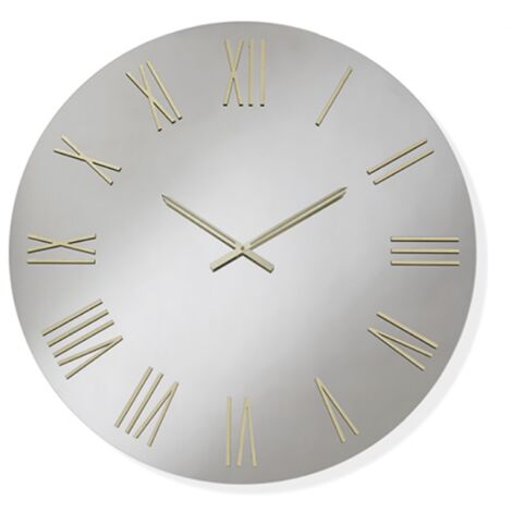 Orologio da parete rotondo D60 cm in cristallo Chiaro e numeri Oro - SEAN
