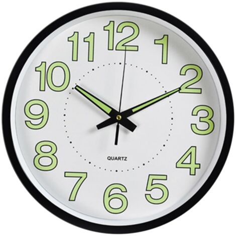 Orologio da parete rotondo decorativo con display digitale luminoso per soggiorno camera da letto nero
