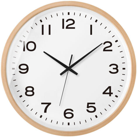 Orologio da parete rotondo in legno chiaro da 8 pollici, stile retrò, silenzioso e senza ticchettio, per soggiorno, camera da letto, cucina