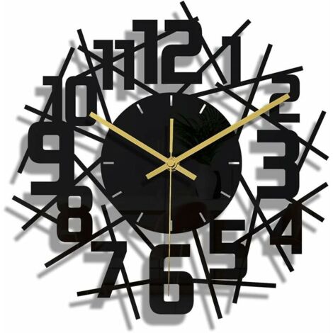 Orologio da parete rotondo nero silenzioso fai da te Luming, design moderno, adatto per la decorazione dell'ufficio