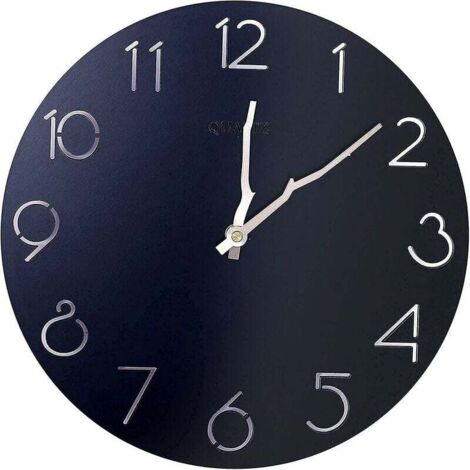 Orologio da parete rotondo vintage in legno da 12 pollici - Orologio da parete decorativo silenzioso e atossico - Facile da leggere a casa, in ufficio, in classe, a scuola - Funziona a batteria