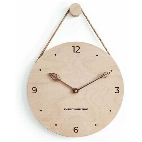 Orologio da parete rustico in legno da 30 cm per l'arredamento della casa. Orologio da parete analogico decorativo per soggiorno, camera da letto, cucina, ufficio e casa colonica. Lancette con motivo 