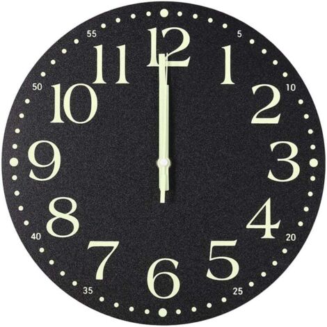Orologio da parete silenzioso illuminato a batteria da 12 pollici per camera da letto
