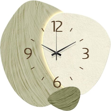 Orologio da parete silenzioso per bambini, senza ticchettio, decorativo per bagno, aula, fattoria, verde