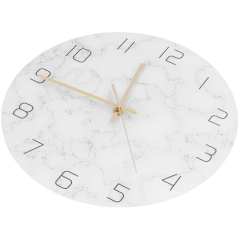 Orologio da parete SJLERST in marmo semplice, materiale acrilico effetto craquelé, stampa UV, decorazione per soggiorno.