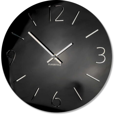 Orologio da parete SLIM grande, nero lucido