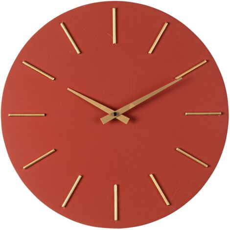 Orologio da parete "Timeline" in acciaio a batteria Ø 40x5 h -Rosso
