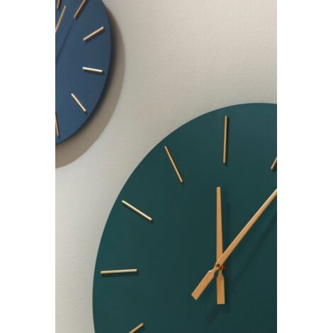 Orologio da parete "Timeline" in acciaio a batteria Ø 60x5 h cm -Verde