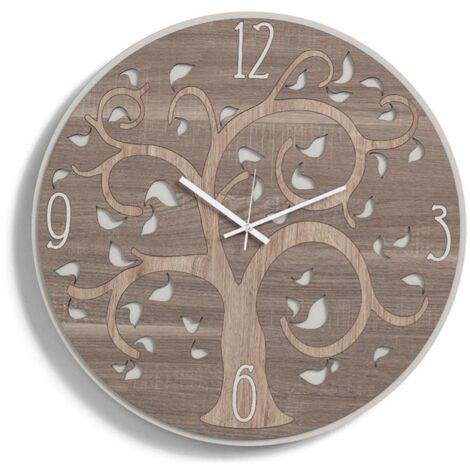 Orologio da parete tondo D50 in legno laminato TRS - NATURA