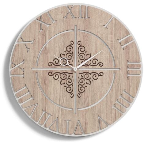 Orologio da parete tondo D50 ROMA moderno in legno laminato TTE
