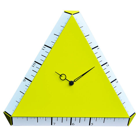 Orologio da Parete Triangolare 38X38Cm Pirondini Italia Pitagora Giallo Zolfo