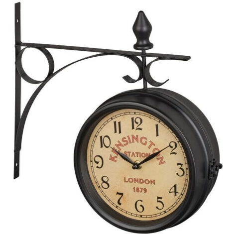 Orologio da stazione bifacciale in nero