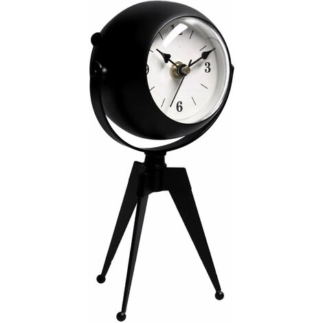 Orologio da Tavolo 11x8xh20 cm in Metallo Nero