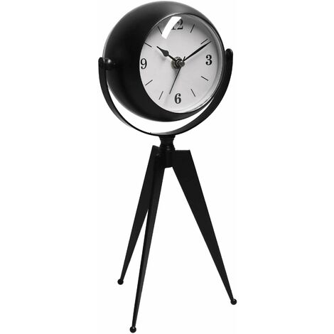 Orologio da Tavolo 14x11xh30 cm in Metallo Nero