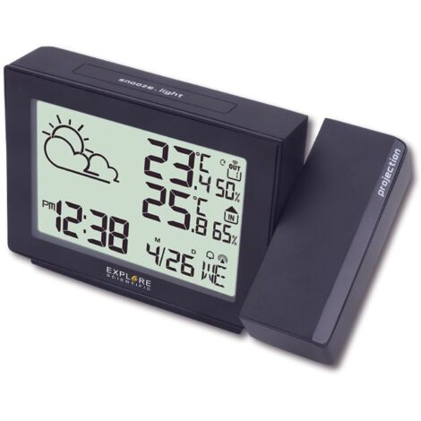 Orologio da Tavolo con Proiezione, Sensore Meteo e Esterno � Esplora Scientific