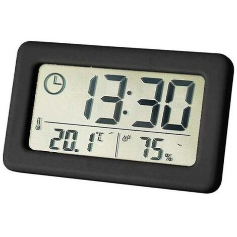 Orologio digitale a LED con schermo digitale elettronico, orologio da tavolo semplice e luminoso, orologio elettronico sottile con temperatura e umidità