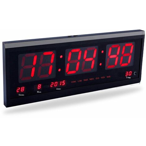 Timegyro Orologio da parete digitale LED con grande display sveglia da 3  alimentato a batteria per soggiorno camera da letto : : Casa e  cucina