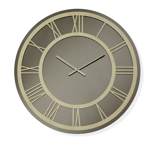Orologio ETHAN rotondo D80 cm in cristallo Bronzo e numeri Oro