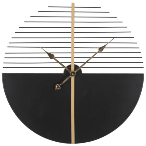 Orologio Glam Stick Ø60x4,5 cm in Ferro Nero e Oro