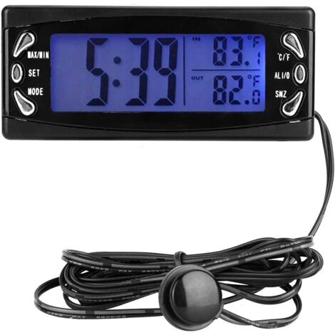 Orologio LCD, termometro digitale per auto, termometro, 12 V per auto e camper