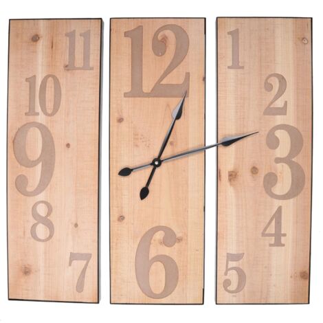 Orologio legno naturale cm 60x60x3