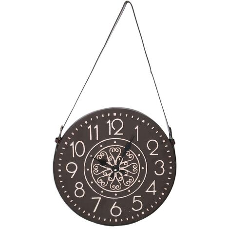 Orologio legno nero bianco cmø37/66x3