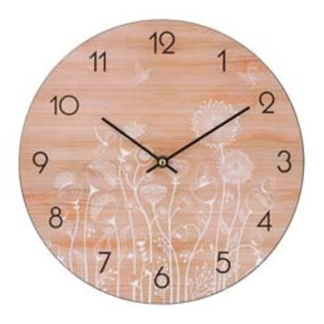 OROLOGIO MURO FIORI E LEGNO- - ø cm.30 - 1 pezzi XTRA