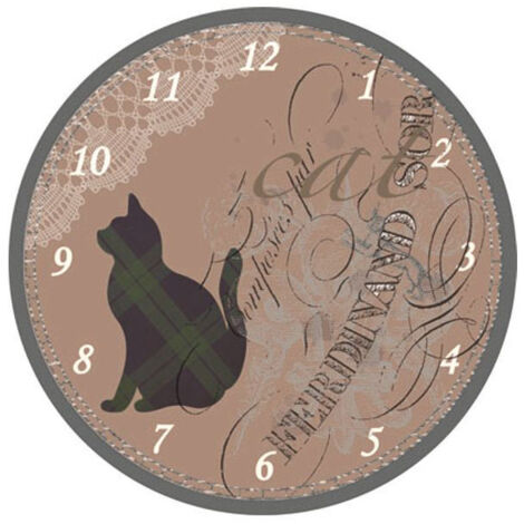 Orologio Muro Gatto Nero Cm 30 Xtra 10883