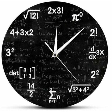 Orologio, Orologio da parete con matematica, Orologio per laurea con matematica, Regalo per bambini, Formule matematiche, Orologio con simboli, Decorazione per la stanza, Decorazione per la parete del