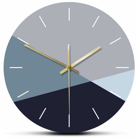 Orologio, orologio da parete semplice minimalista grande colore grigio blu toni freddi - 15 pollici
