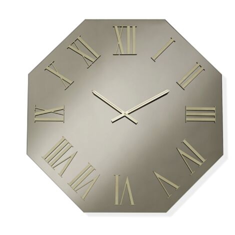 Orologio ottagonale 60x60 cm in cristallo Bronzo e numeri Oro - DYLAN