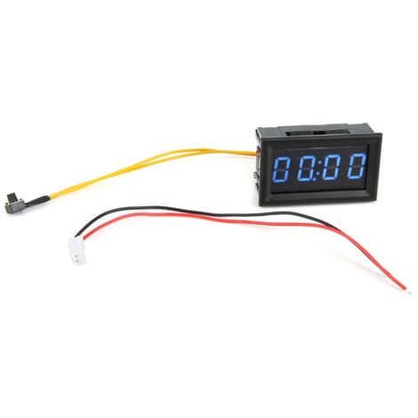Orologio per auto a LED Haofy, orologio digitale a LED per auto per progetti di barche con display chiaro, compatibilità universale, tensione di ingresso 4,5-30 V, blu, verde, rosso (BLU)
