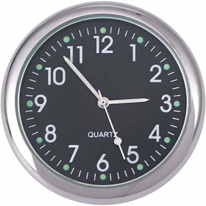 Image of Orologio per auto, orologio adesivo universale per cruscotto auto, decorazione luminosa