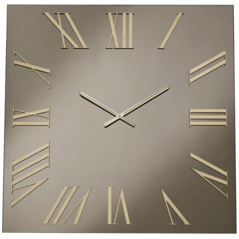Orologio quadrato in cristallo Bronzo e numeri Oro 80x80 cm - ROGER