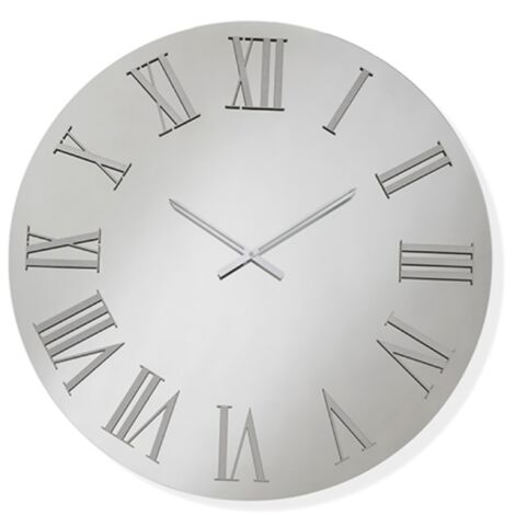 Orologio rotondo D60 cm in cristallo Chiaro e numeri Argento - TIWAR