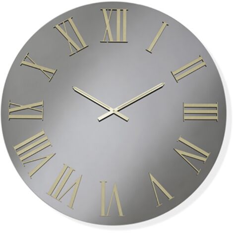 Orologio rotondo D60 cm in cristallo Fume' e numeri Oro - TIWAR