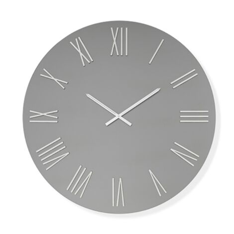 Orologio rotondo D60 cm in cristallo satinato Fume' e numeri Argento - WAYNE