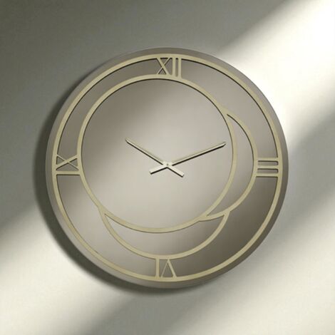 Orologio rotondo D80 cm in cristallo Bronzo e dettagli Oro CAIUS