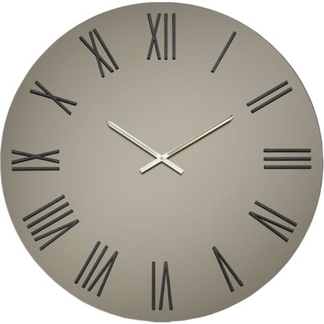 Orologio rotondo D80 cm in cristallo satinato Bronzo e numeri Nero - WAYNE