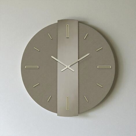 Orologio rotondo D80 cm RIGGS in Laminam Ardesia vetro Bronzo dettagli Oro
