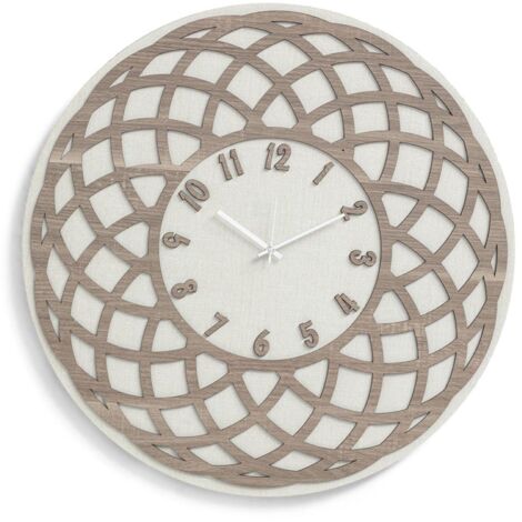 Orologio rotondo da parete D30 cm legno laminato GLOBO TRS
