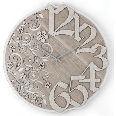 Orologio rotondo da parete NATURE2 in legno laminato D30 cm BRC