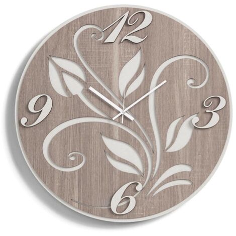Orologio rotondo moderno D50 FIORE in legno laminato TRS