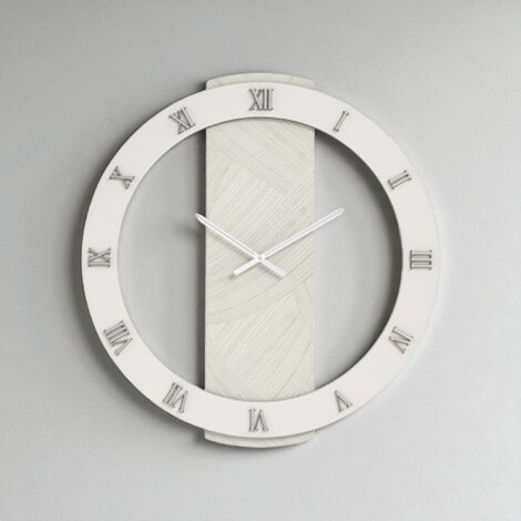 Orologio quadrato in cristallo Fume' e numeri Argento 60x60 cm ROGER