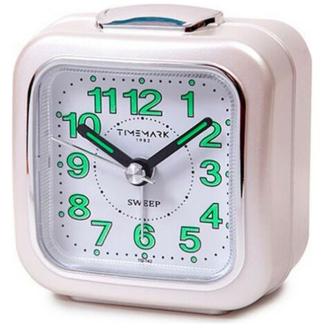 Orologio-Sveglia Analogico Timemark Bianco Silenzioso con suono Modalità notte (7.5 x 8 x 4.5 cm)