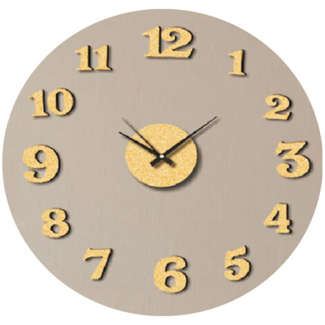 OROLOGIO TONDO ADESIVO SATINATO IN COLORE ORO DA 75CM