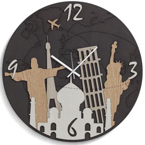Orologio tondo da parete 30 cm in legno laminato RSN - MONUMENT