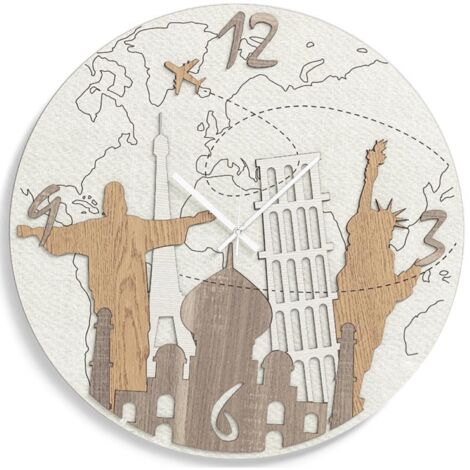 Orologio tondo da parete 30 cm in legno laminato TRS - MONUMENT
